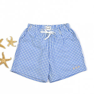 Short de bain vichy bleu – Les petits dorés