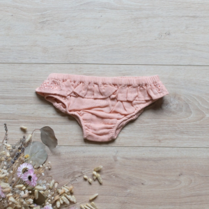 Culotte de bain volants rose  – Les petits dorés