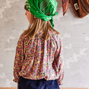 Foulard vert fleuri 50cm – Frangin Frangine