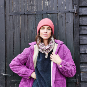 Foulard léopard violet 100cm – Frangin Frangine