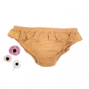 Culotte de bain volants ocre  – Les petits dorés