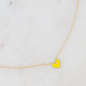 Collier Cœur Jaune Vif
