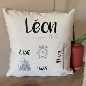 Coussin de naissance personnalisé