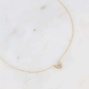 Collier Doré Cœur/Zirconiums
