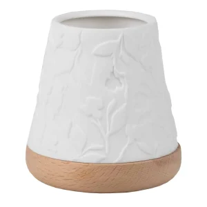 Photophore Porcelaine Fleurs et Bois