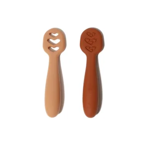 Lot de 2 pré-cuillères en silicone / camel – chataîgne