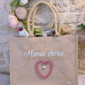 Sac Cabas jute personnalisable Amour