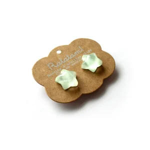 Paire de boubles d&rsquo;oreilles clip étoile / Vert