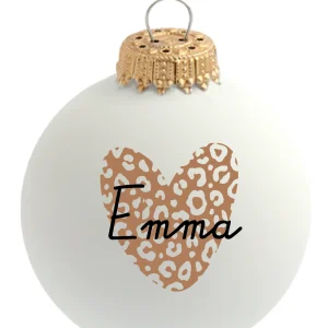 Boule de Noël Personnalisable Cœur Léopard – Baubels