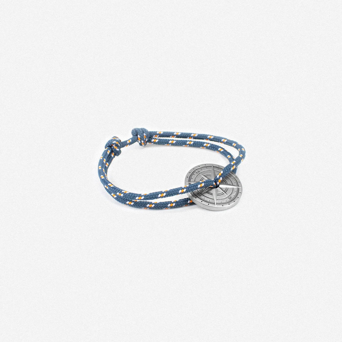 Bracelet Vieilli Amiral Bleu et Orange, Rose des Vents