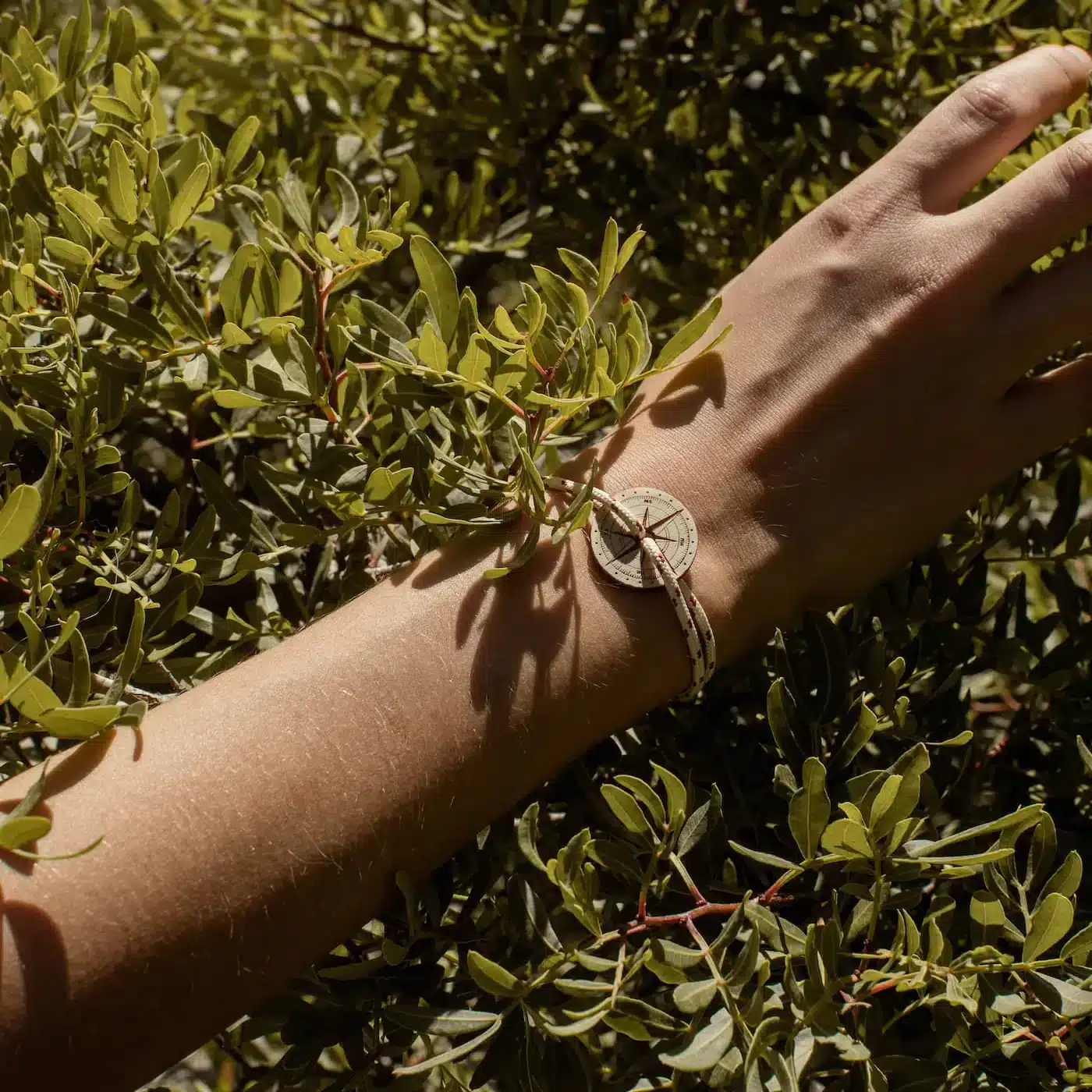 Bracelet Bois Orée, Beige et Rouge, Rose Des Vents – Image 2