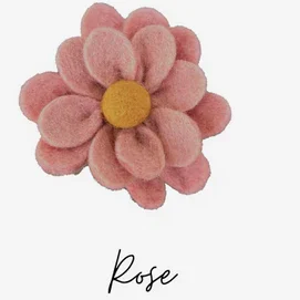 Fleur en Feutrine rose