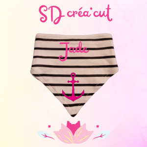 Bavoirs Bandana Blanc Rayé Personnalisables