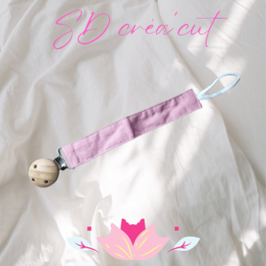 Attache Tétine en Tissu Rose Foncé