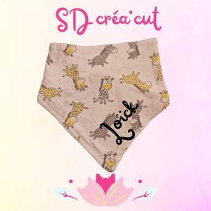 Bavoir Bandana Blanc Girafe