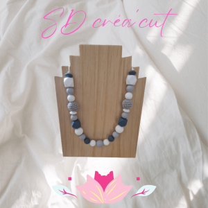 Collier d&rsquo;Allaitement en Silicone Gris