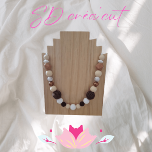 Collier d&rsquo;Allaitement en Silicone Marron