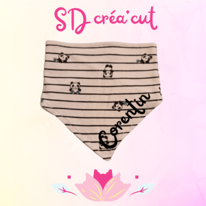 Bavoir Bandana Rayé Panda