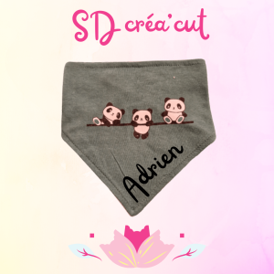 Bavoir Bandana Panda Vert