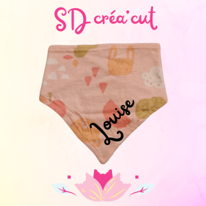 Bavoir Bandana Rose Lapinou