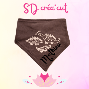 Bavoir Bandana Dino Bleu