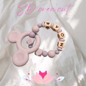 Anneau de Dentition en Silicone Mickey Bleu Clair