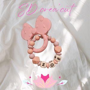 Anneau de Dentition en Silicone Minnie Rose