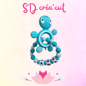 Anneau de Dentition en Silicone Tortue Turquoise