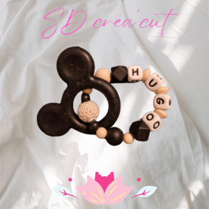 Anneau de Dentition en Silicone Mickey Noir