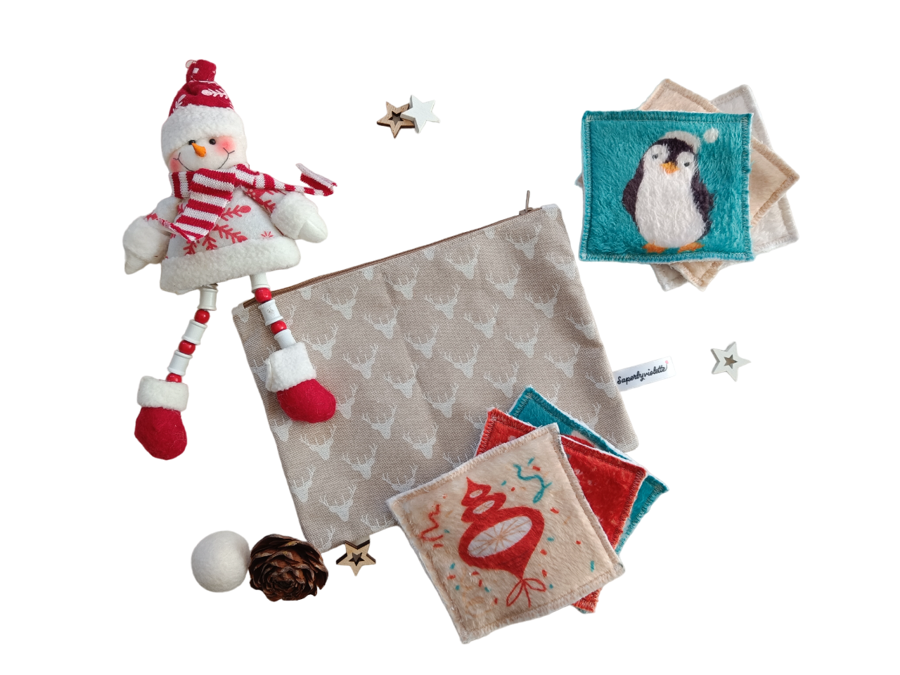 Lingettes lavables Noël