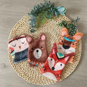 Mini gant de toilette animal indien