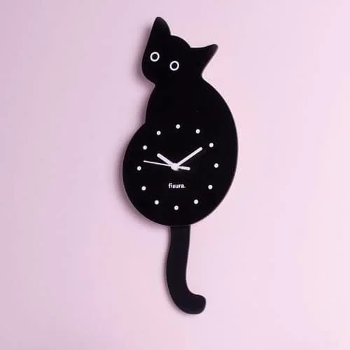 Pendule Murale Chat Noir, Fisura