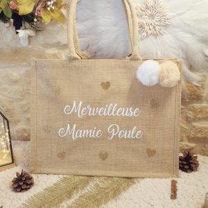 Cabas Jute Grand Modèle anses naturelles à personnaliser