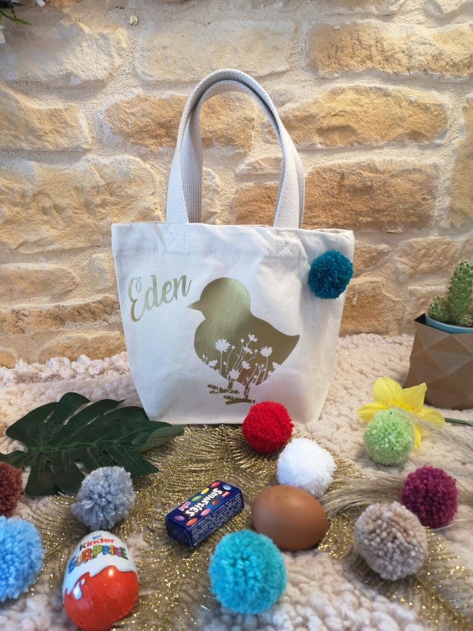 Petit panier de Pâques beige lapin ou poussin – Image 2