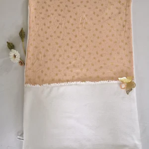 Couverture bébé légère rose pêche, personnalisable