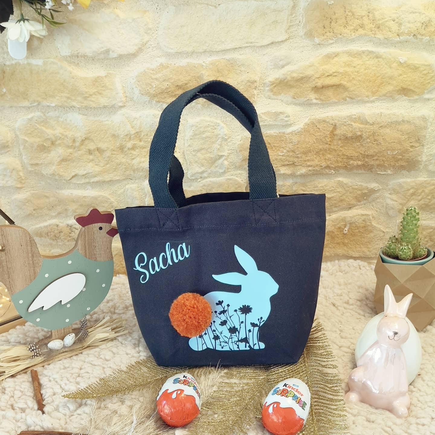 Petit panier de Pâques bleu marine lapin ou poussin – Image 5