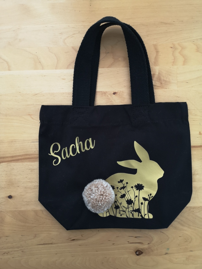 Petit panier de Pâques noir lapin ou poussin – Image 2