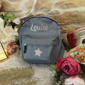 Sac à dos enfant petit modèle à personnaliser Gris