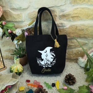 Petit panier à bonbons halloween sorcière noir