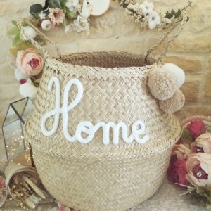 Panier de rangement modèle Home avec pompons