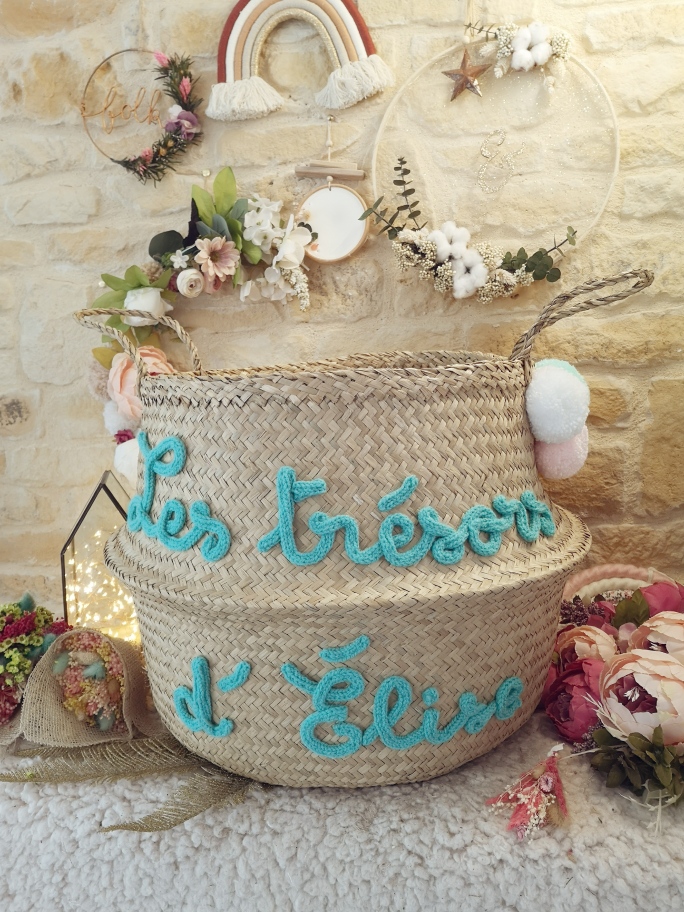 Grand Panier à jouets modèle les trésors de ou d’ – Image 3