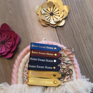 Porte clés en cuir Home Sweet Home