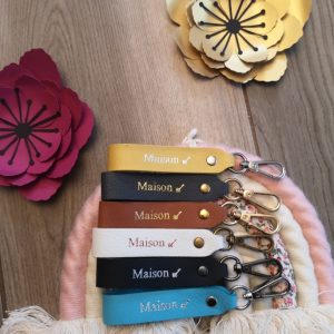 Porte clés en cuir Maison