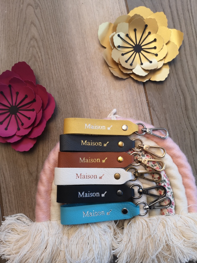 Porte clés en cuir Maison
