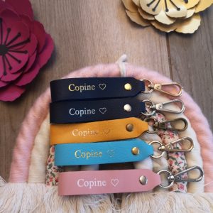 Porte clés en cuir Copine