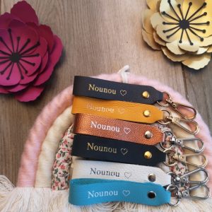 Porte clés en cuir Nounou