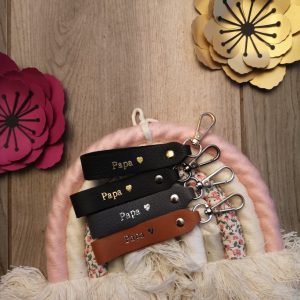 Porte clés en cuir Papa