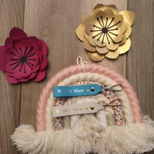 Porte clés en cuir Wonder Mum