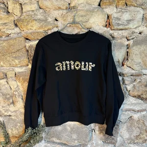 Sweat Noir Amour Léo