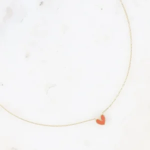 Collier Coeur terracotta